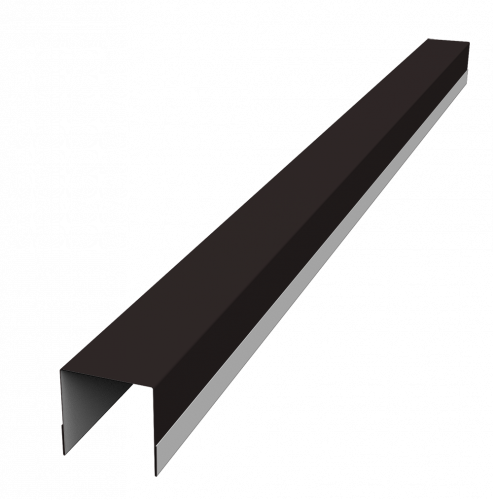 Планка вертикальная обратная для забора жалюзи Палермо Grand Line 0,45 Drap СТ RAL 9005 черный (1,8м)
