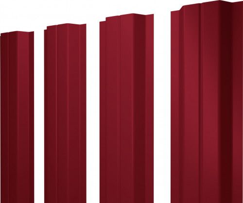 Штакетник П-образный A с прямым резом Grand Line 0,45 ПЭ RAL 3003 рубиново-красный