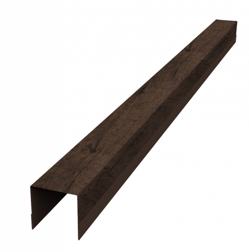 Планка вертикальная обратная для забора жалюзи Палермо Grand Line 0,45 Принт Элит Античный дуб TwinColor (3м)