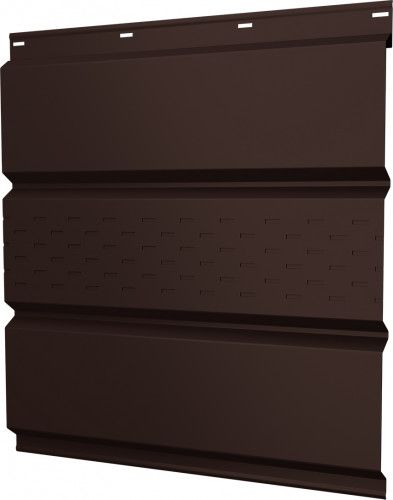 Софит металлический Классик в02 Grand Line центральная перфорация 0,5 Drap RAL 8017 шоколад