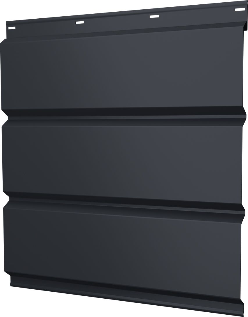 Софит металлический Классик в01 Grand Line без перфорации 0,45 Drap TwinColor с пленкой RAL 7024 мокрый асфальт