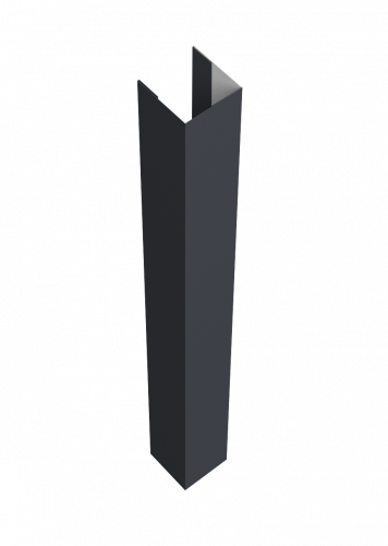 Стойка для забора жалюзи Техас Grand Line для монтажа с крепежным вкладышем 0,5 Сатин RAL 7024 мокрый асфальт (2м)