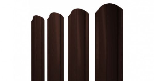 Штакетник Круглый фигурный Grand Line 0,45 Drap RAL 8017 шоколад