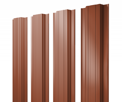 Штакетник Прямоугольный с прямым резом Grand Line 0,45 Drap RAL 8004 терракота