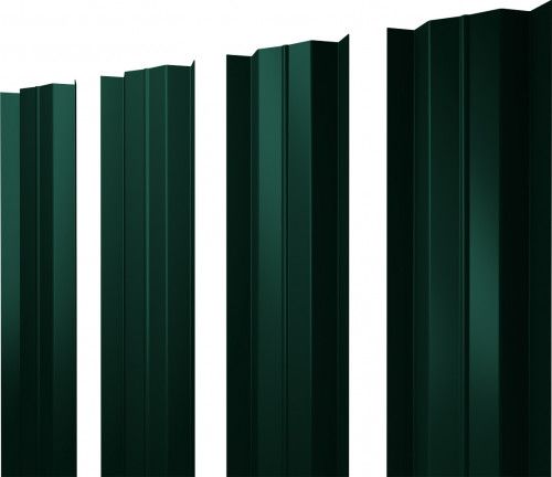 Штакетник М-образный B с прямым резом Grand Line 0,4 ПЭ RAL 6005 зеленый мох