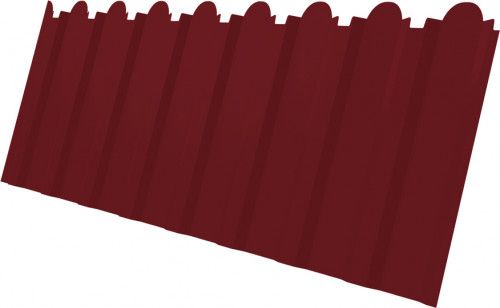Профнастил С20B фигурный Grand Line 0,45 Drap RAL 3005 красное вино
