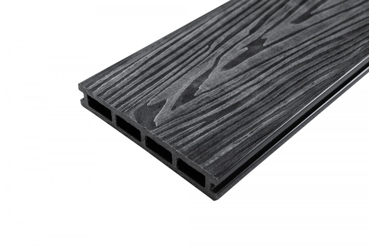 Террасная доска ДПК Grand Line 150х25мм 3D Винтаж графит 3м