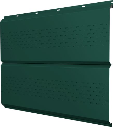 Софит металлический ЭкоБрус новый Grand Line c перфорацией 0,5 ПЭ с пленкой RAL 6005 зеленый мох