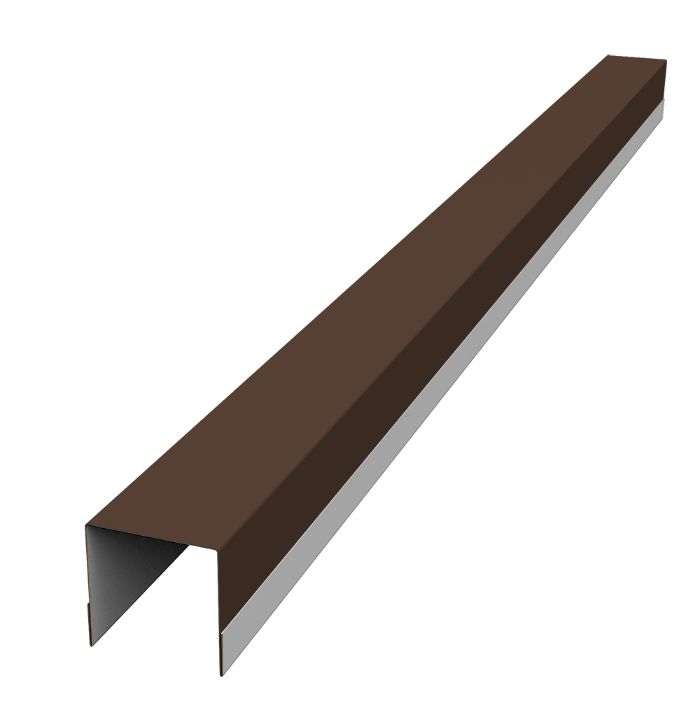 Планка вертикальная обратная для забора жалюзи Палермо Grand Line 0,5 PurLite матовый RAL 8017 шоколад (2,5м)