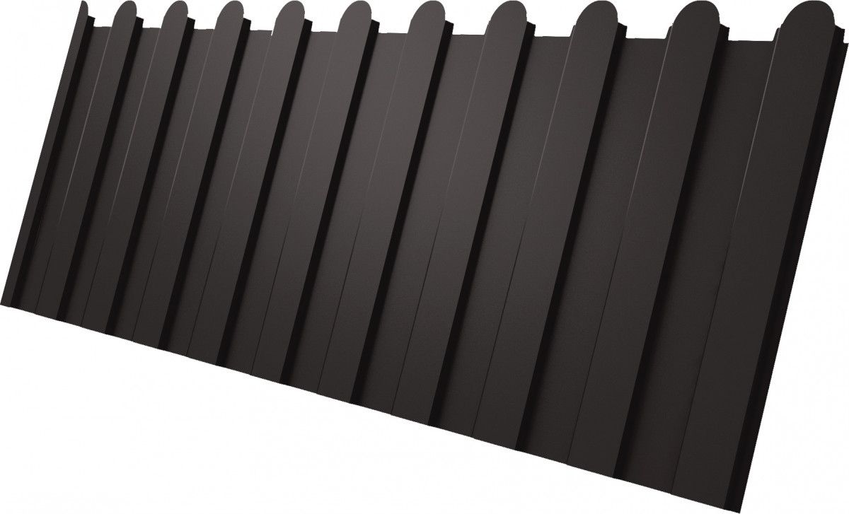 Профнастил С8A в02 фигурный Grand Line 0,5 Drap с пленкой RR 32 темно-коричневый