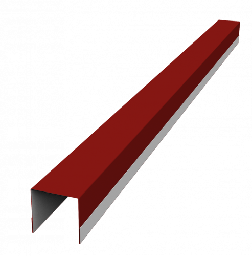 Планка вертикальная обратная для забора жалюзи Палермо Grand Line 0,5 Сатин RAL 3011 коричнево-красный (2,5м)