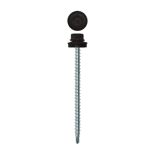 Саморез кровельный Daxmer 4,8х70 RAL 8019 (100) сверло №1