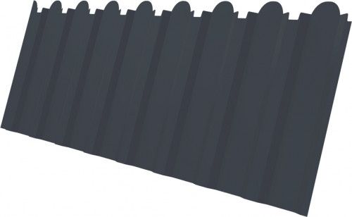 Профнастил С20B фигурный Grand Line 0,45 Drap TwinColor RAL 7024 мокрый асфальт