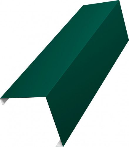 Декоративная накладка на столб универсальная угловая 62х55 для забора жалюзи Grand Line 0,45 Drap ТР RAL 6005 зеленый мох (2м)