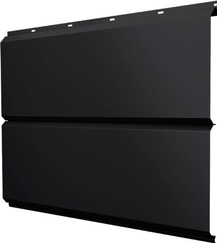 Софит металлический ЭкоБрус новый Grand Line без перфорации 0,5 Velur с пленкой RAL 9005 черный