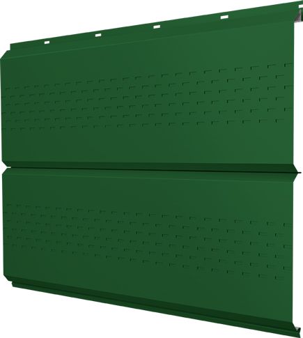 Софит металлический ЭкоБрус новый Grand Line c перфорацией 0,45 ПЭ с пленкой RAL 6002 лиственно-зеленый