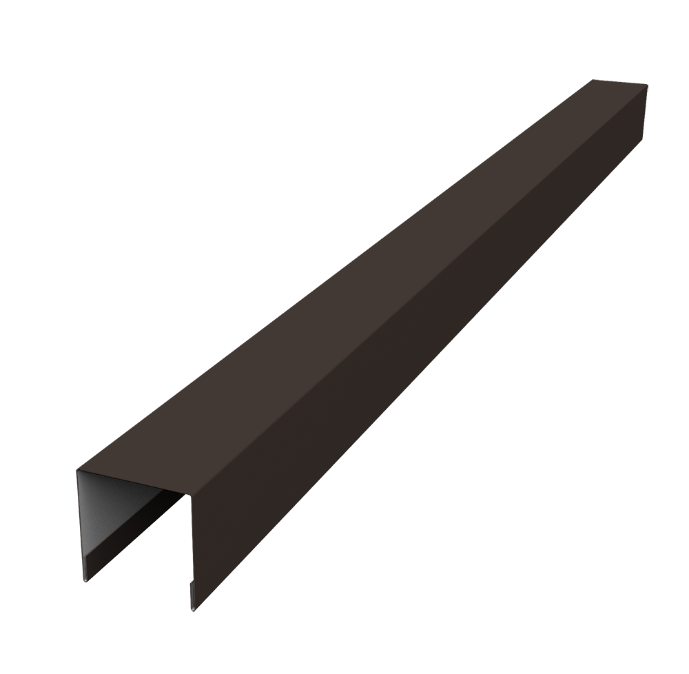 Планка вертикальная лицевая для забора жалюзи Палермо Grand Line 0,5 Drap RR 32 темно-коричневый (2,5м)