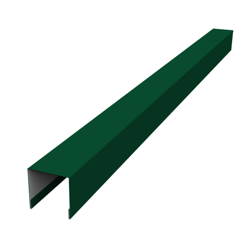 Планка вертикальная лицевая для забора жалюзи Палермо Grand Line 0,5 Сатин матовый ТХ RAL 6005 зеленый мох (1,8м)