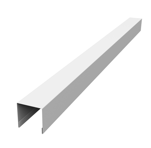 Планка вертикальная лицевая для забора жалюзи Палермо Grand Line 0,7 ПЭ RAL 9003 сигнальный белый (2м)