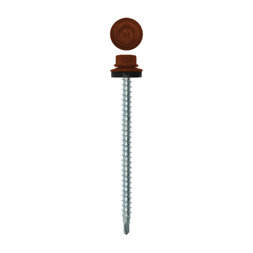 Саморез кровельный Daxmer 4,8х70 RAL 3009 (100) сверло №1