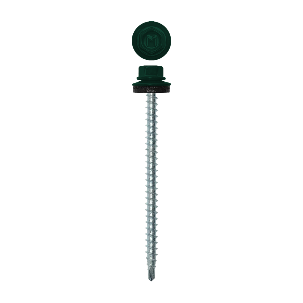 Саморез кровельный Daxmer 4,8х70 RAL 6005 (100) сверло №1