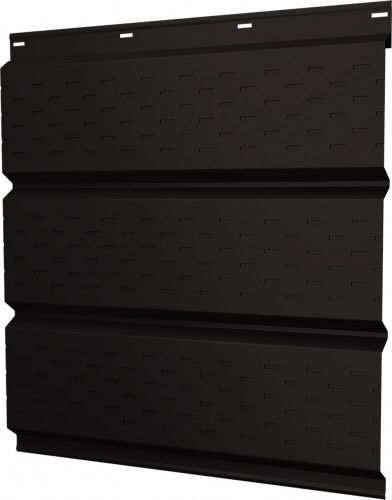 Софит металлический Классик в01 Grand Line полная перфорация 0,5 Velur с пленкой RR 32 темно-коричневый