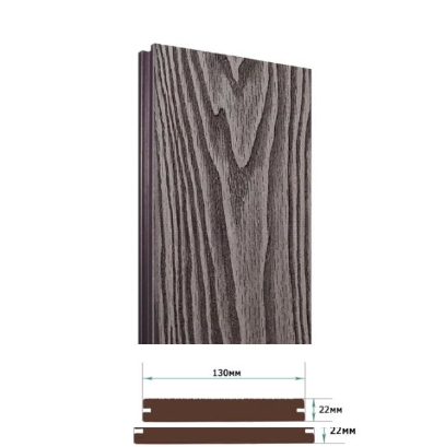 Террасная доска Террапол Смарт 3D полнотелая кантри 3D (под дерево) Черное дерево 130х 22мм