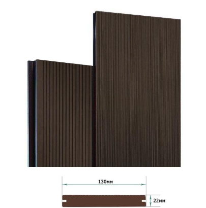 Террасная доска Террапол Смарт полнотелая вельвет браш Тик Киото 130х 22мм