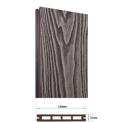 Террасная доска Террапол Смарт 3D пустотелая кантри 3D (под дерево) Черное дерево 130х 22мм