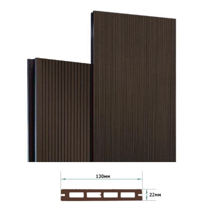 Террасная доска Террапол Смарт пустотелая вельвет браш Тик Киото 130х 22мм