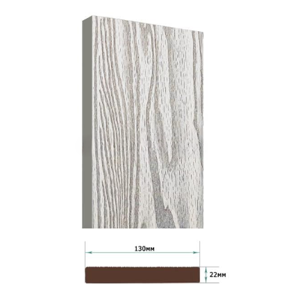 Террасная доска Террапол Смарт 3D полнотелая без паза кантри 3D (под дерево) Дуб Белёный 130х 24мм