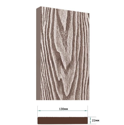 Террасная доска Террапол Смарт 3D полнотелая без паза кантри 3D (под дерево) Венге Соренто 130х 24мм