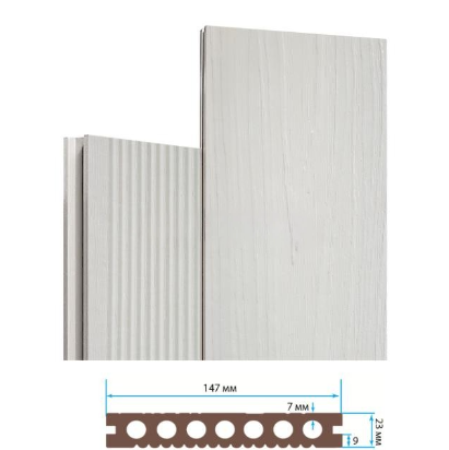 Террасная доска Террапол Практик пустотелая кантри 3D (под дерево) палуба (узкий вельвет) Жемчуг 147х 23мм