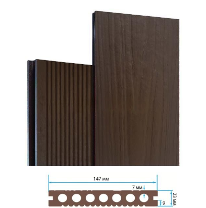 Террасная доска Террапол Практик пустотелая кантри 3D (под дерево) палуба (узкий вельвет) Сердолик 147х 23мм