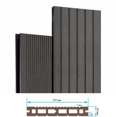 Террасная доска Террапол Классик пустотелая патио (вельвет широкий) палуба (узкий вельвет) Черное дерево 147х 24мм