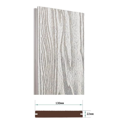 Террасная доска Террапол Смарт 3D полнотелая кантри 3D (под дерево) Дуб Белёный 130х 22мм