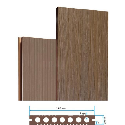 Террасная доска Террапол Практик пустотелая кантри 3D (под дерево) палуба (узкий вельвет) Тибет 147х 23мм