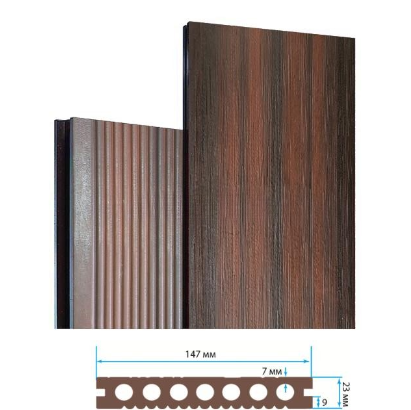 Террасная доска Террапол Практик пустотелая кантри 3D (под дерево) палуба (узкий вельвет) Этна 147х 23мм