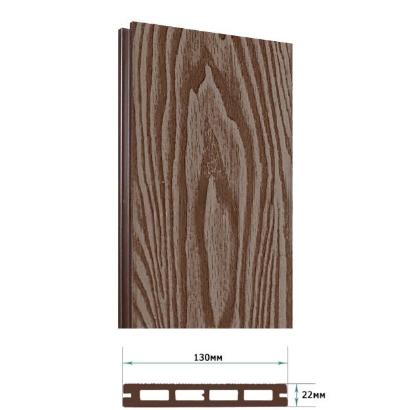 Террасная доска Террапол Смарт 3D пустотелая кантри 3D (под дерево) Тик Киото 130х 22мм