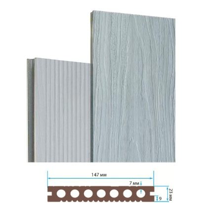 Террасная доска Террапол Практик пустотелая кантри 3D (под дерево) палуба (узкий вельвет) Прованс 147х 23мм