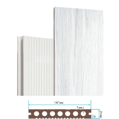 Террасная доска Террапол Практик пустотелая кантри 3D (под дерево) палуба (узкий вельвет) Арктика 147х 23мм