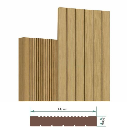 Террасная доска Террапол Классик полнотелая без паза патио (вельвет широкий) палуба (узкий вельвет) Дуб Севилья 147х 24мм