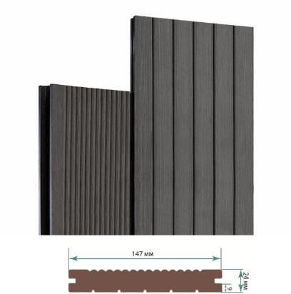 Террасная доска Террапол Классик полнотелая патио (вельвет широкий) палуба (узкий вельвет) Черное дерево 147х 24мм