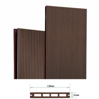 Террасная доска Террапол Смарт пустотелая вельвет браш Орех Милано 130х 22мм