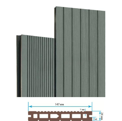 Террасная доска Террапол Классик пустотелая патио (вельвет широкий) палуба (узкий вельвет) Анис 147х 24мм