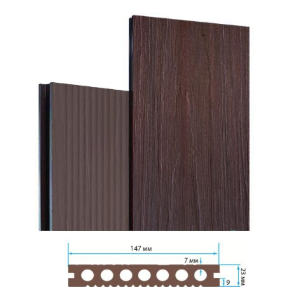 Террасная доска Террапол Практик пустотелая кантри 3D (под дерево) палуба (узкий вельвет) Марокко 147х 23мм