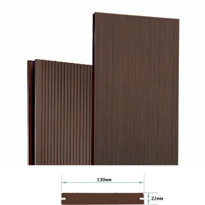 Террасная доска Террапол Смарт полнотелая вельвет браш Орех Милано 130х 22мм