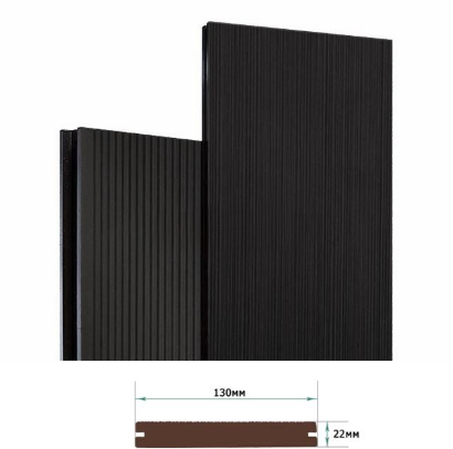 Террасная доска Террапол Смарт полнотелая вельвет браш Черное дерево 130х 22мм