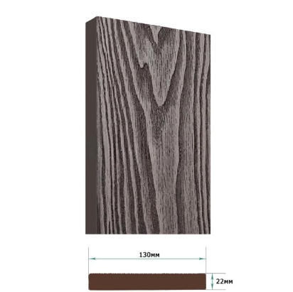 Террасная доска Террапол Смарт 3D полнотелая без паза кантри 3D (под дерево) Черное дерево 130х 24мм