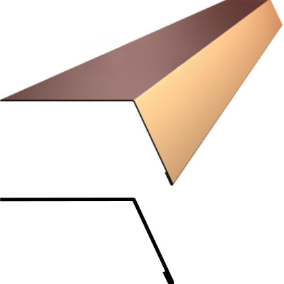 Карнизная планка металлическая S14 135*50*15, п/э,  при наличии водос. желоба 2000мм